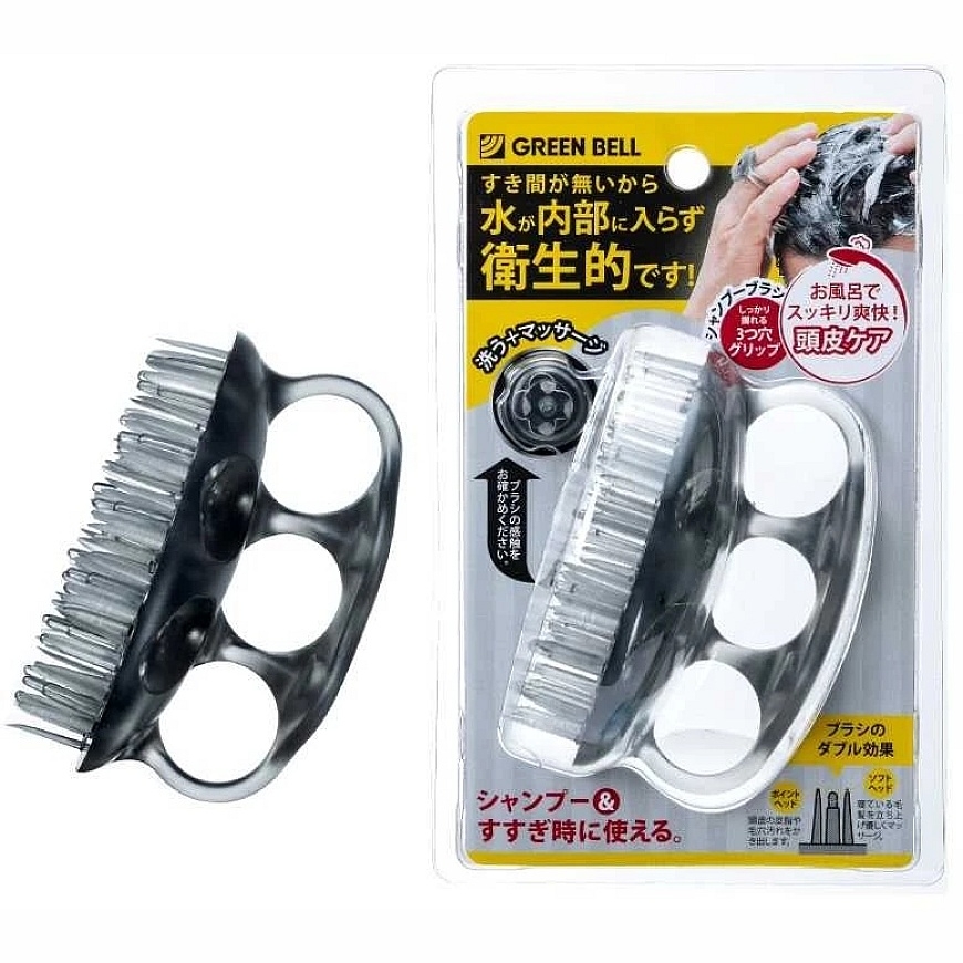 Taiwanilainen päänahan hierontaharja "Vihreä Kello", harmaa, SE-026