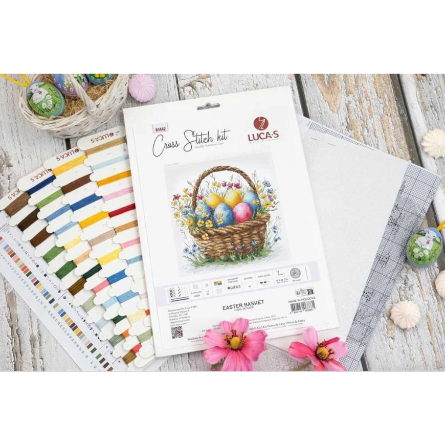 luca S Cross Stitch Embroidery Kit "Easter Basket" 19 x 18 cm SB1442 – 3