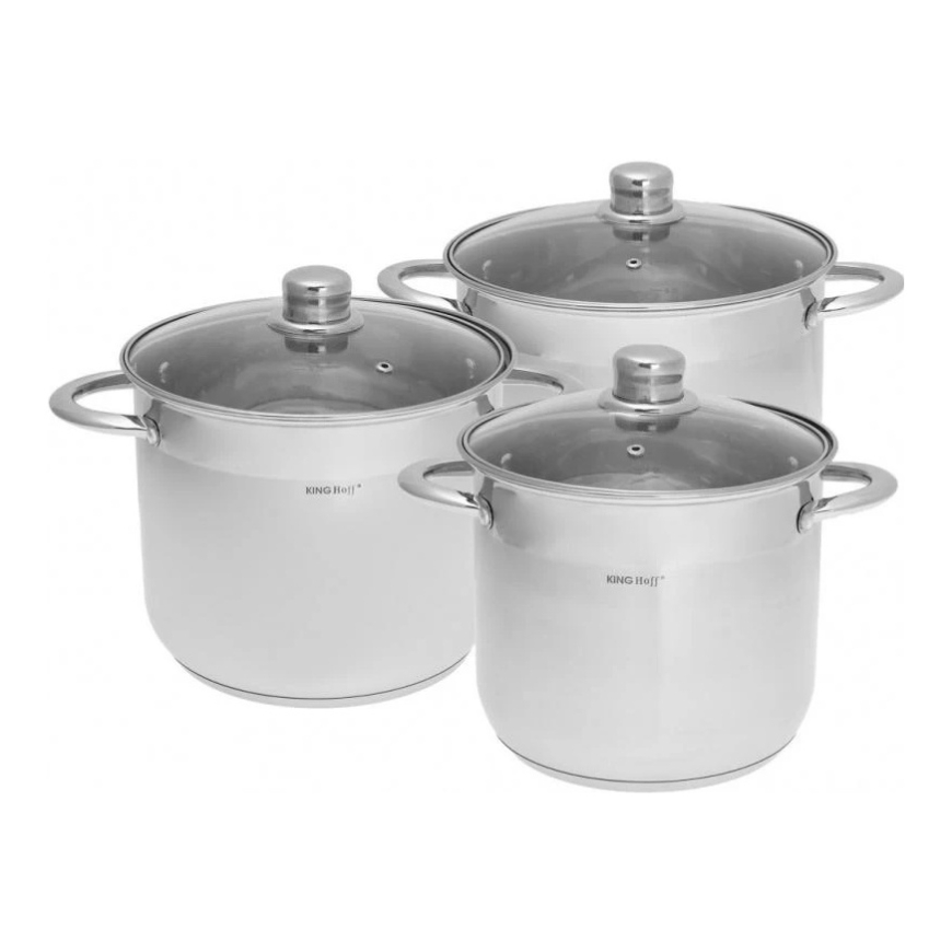 King Hoff Set "Kinghoff" 6-osainen kattilasarja, teräs, halkaisija 22, 24, 26 cm – 4