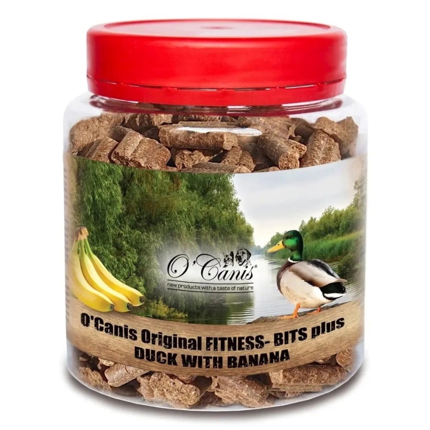 O'CANIS Fitness-Bits Plus antis su banana Mono - šunų naudinga užkanda - 400g