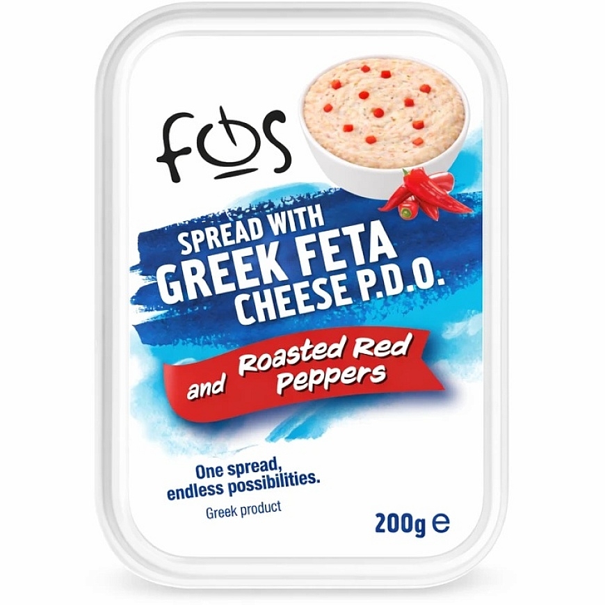 Terav levitatud feta juustukreem punaste paprikatega FOS, P.D.O., 200g