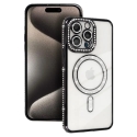 Bling telefoni ümbris MagSafe toega iPhone 16 must Bling telefoni ümbris MagSafe toega iPhone 16 must