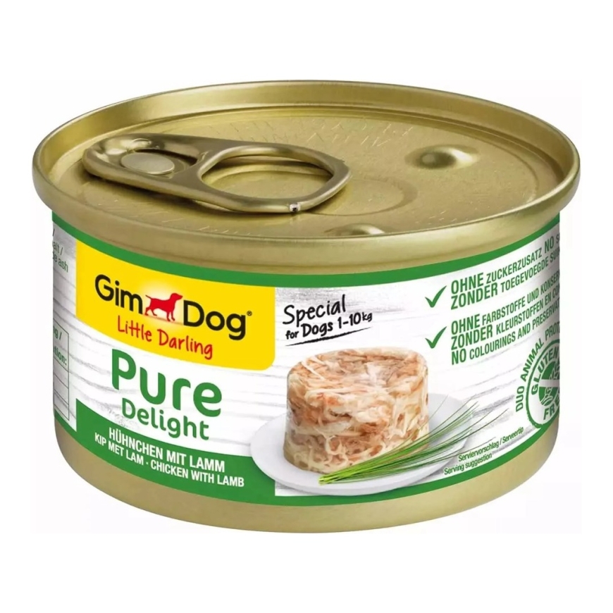 GIMDOG Little Darling Pure Delight Chicken koos lambalihaga - niiske koeratoit - 85 g