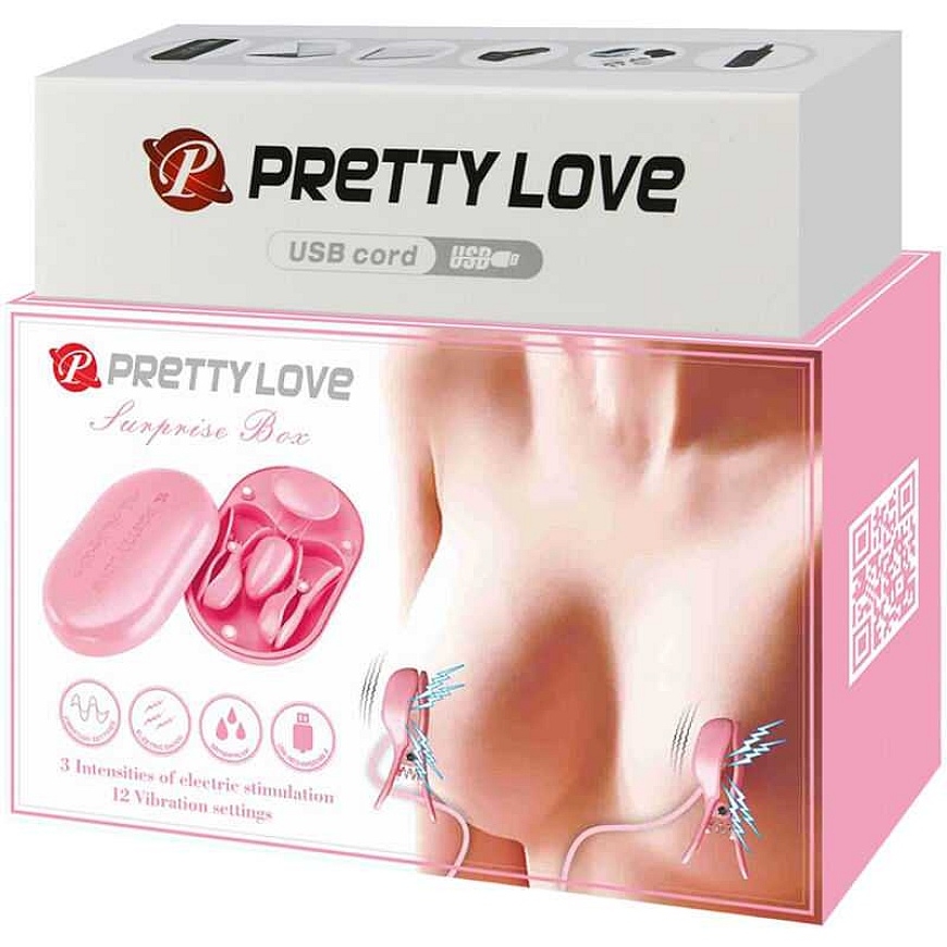 Pretty Love Flirtation Rozā PRETTY LOVE - Pārsteiguma kaste Rozā, 12 vibrāciju funkcijas 3 elektriskā šoka funkcijas – 3