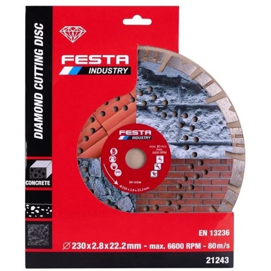 FESTA INDUSTRY timantisegmenttileikkuri, 230 x 2.8 x 22.2 mm – 3