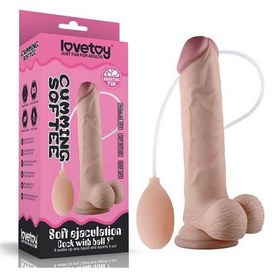 LoveToy 9-inch soft ejaculation penis with ball