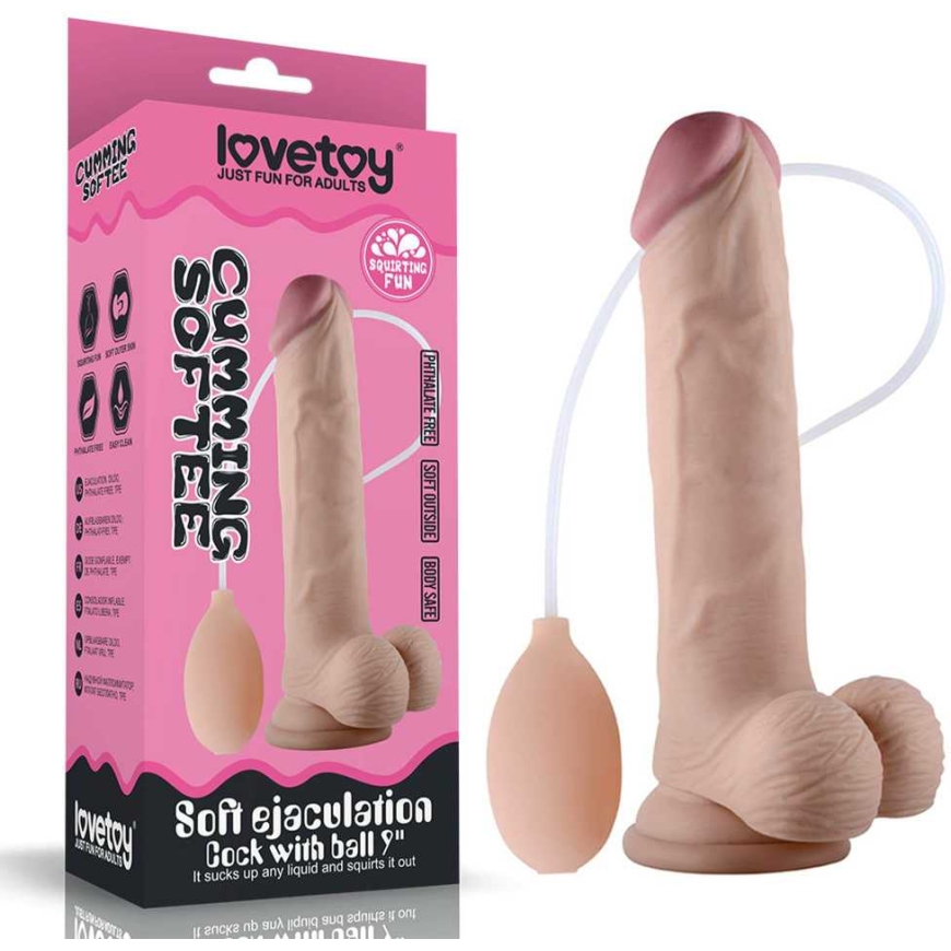 LoveToy 9 colių minkštas ejakuliacijos penis su kamuoliuku – 2
