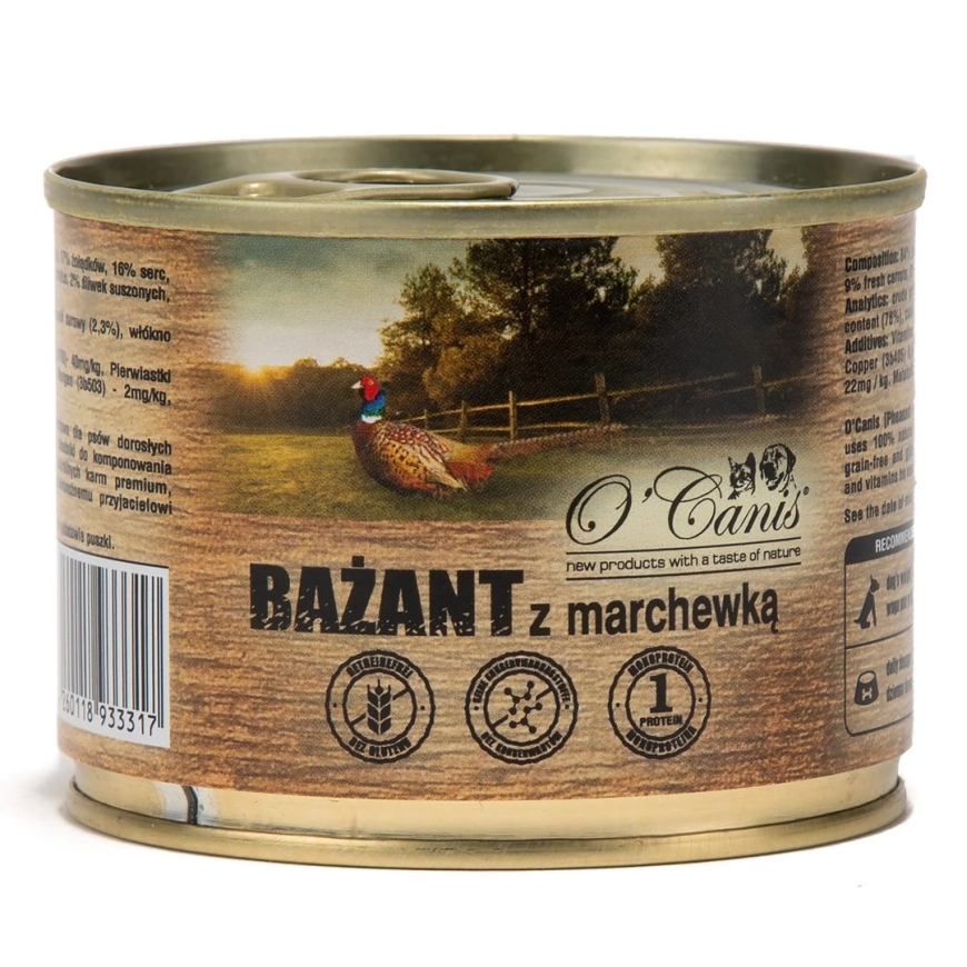 O’CANIS Pheasant su morkomis Mono - drėgnas šunų ėdalas - 200g