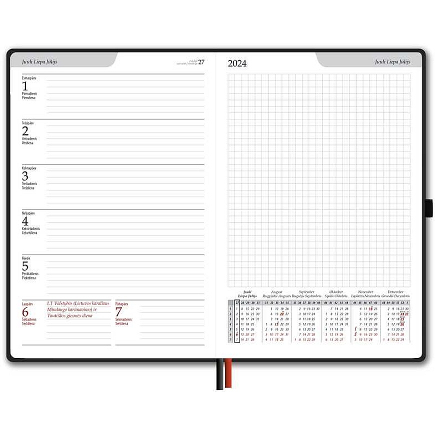 Fat Kalendorius BALTIC WEEK, 2027, PU, A5, black (Baltic) – 4