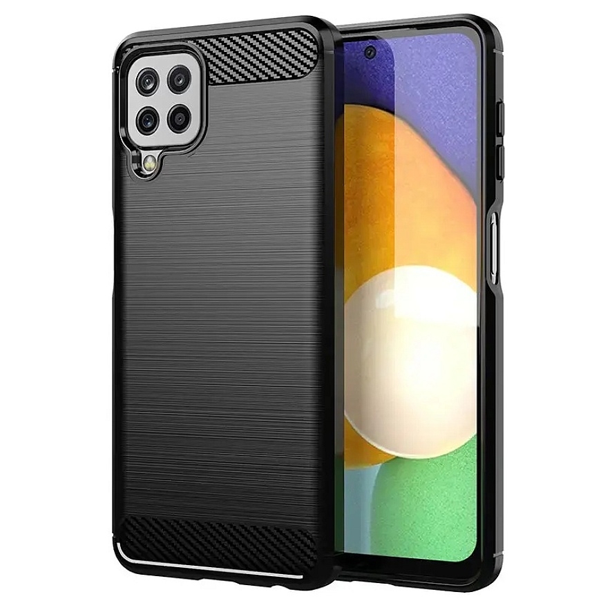 Carbon Case гибкий чехол для телефона Samsung Galaxy A22 4G (A225) чёрный