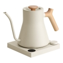 Fellow Stagg EKG PRO 900ml electric kettle in sesame beige with a wooden handle Fellow Stagg EKG PRO 900ml electric kettle in sesame beige with a wooden handle