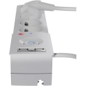 Plastrol Professionaalne pikenduskaabel kaitsekatkestiga ja ülepinge kaitsega, 5 pesa, 2 USB-porti, pikkus 5 m, 10 A, 230 V, 230 Plastrol Professionaalne pikenduskaabel kaitsekatkestiga ja ülepinge kaitsega, 5 pesa, 2 USB-porti, pikkus 5 m, 10 A, 230 V, 230