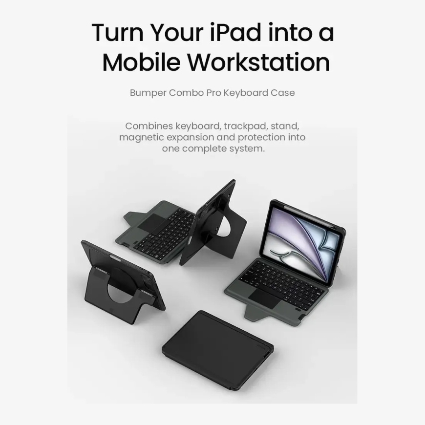 Nillkin Bumper Combo PRO (Backlit Version) dėklas su klaviatūra iPad Air 10.9" A14 (2020) | iPad Air 10.9" M1 (2022) | iPad Air – 4