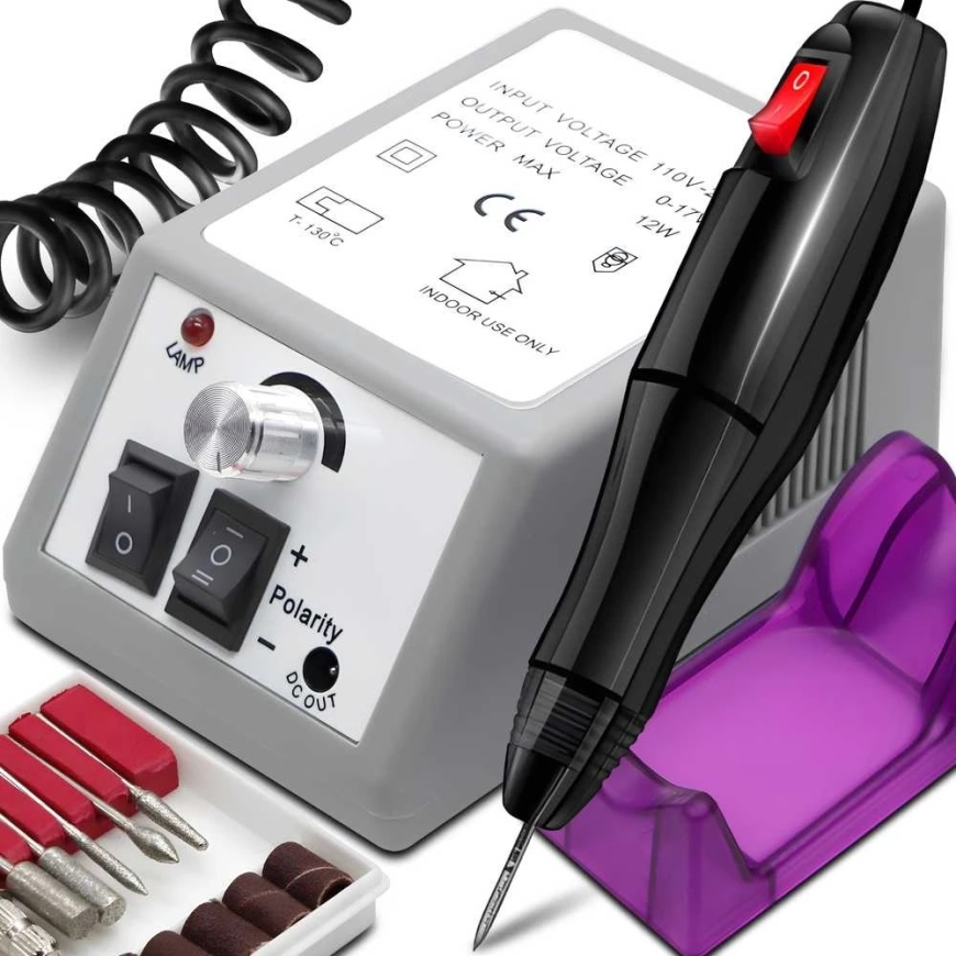 Nail Drill for Manicure and Pedicure + Grey Blades Mercedes U010