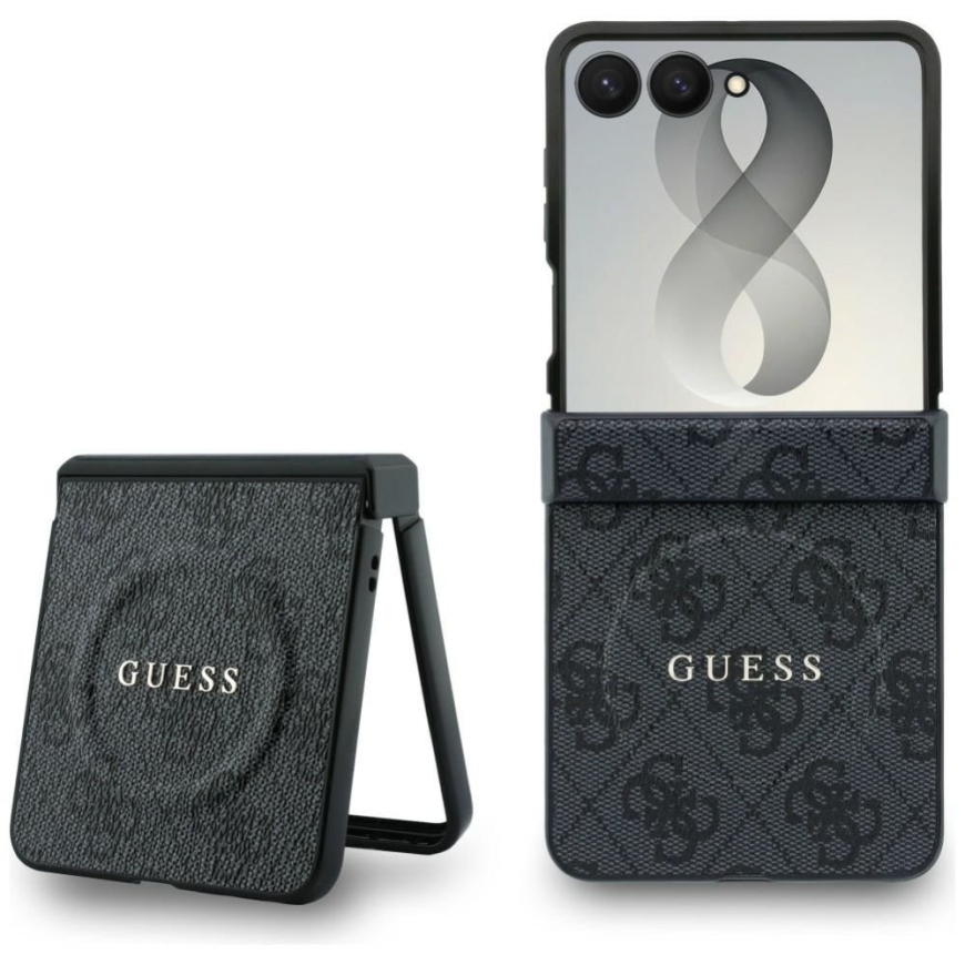 Guess 4G Classic MagSafe dėklas Samsung Galaxy Z Flip 8 - Juodas