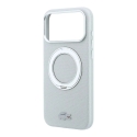 Lacoste PVC Petit Pique Semi Wrap Ring Stand telefono dėklas su stovu ir MagSafe palaikymu iPhone 18 Pro pilkas Lacoste PVC Petit Pique Semi Wrap Ring Stand telefono dėklas su stovu ir MagSafe palaikymu iPhone 18 Pro pilkas