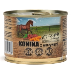O’CANIS Консервы из мяса лошади с овощами и льняным семенем Моно - влажный корм для собак - 200г