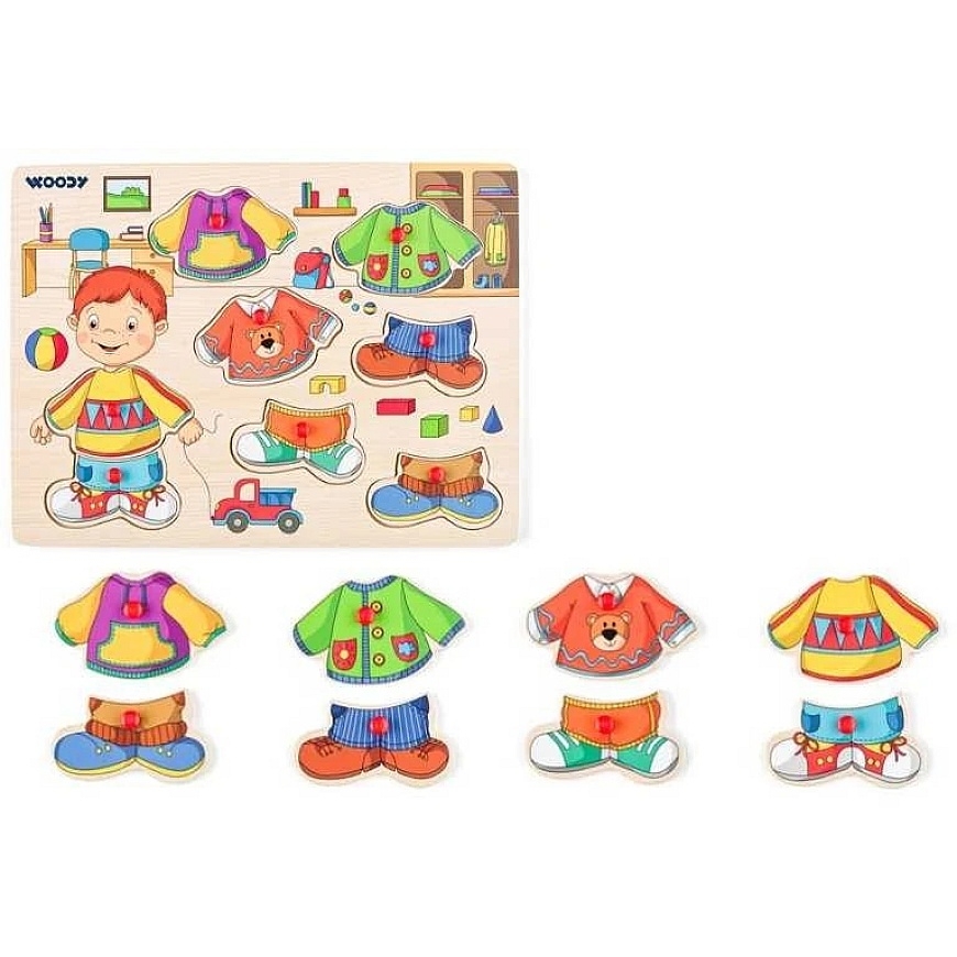 Woody 90320 Eco Koka Mācību Krāsaina Dekoratīva Puļķu Puļķis Sebastian (8 gab.) bērniem no 3 gadiem (30x23cm) – 4