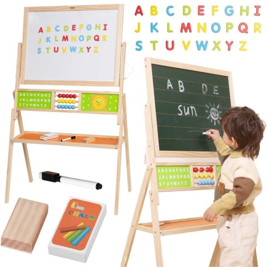 Viga Toys Suuri Opettava Taulu VIGA 2in1 Lapsille