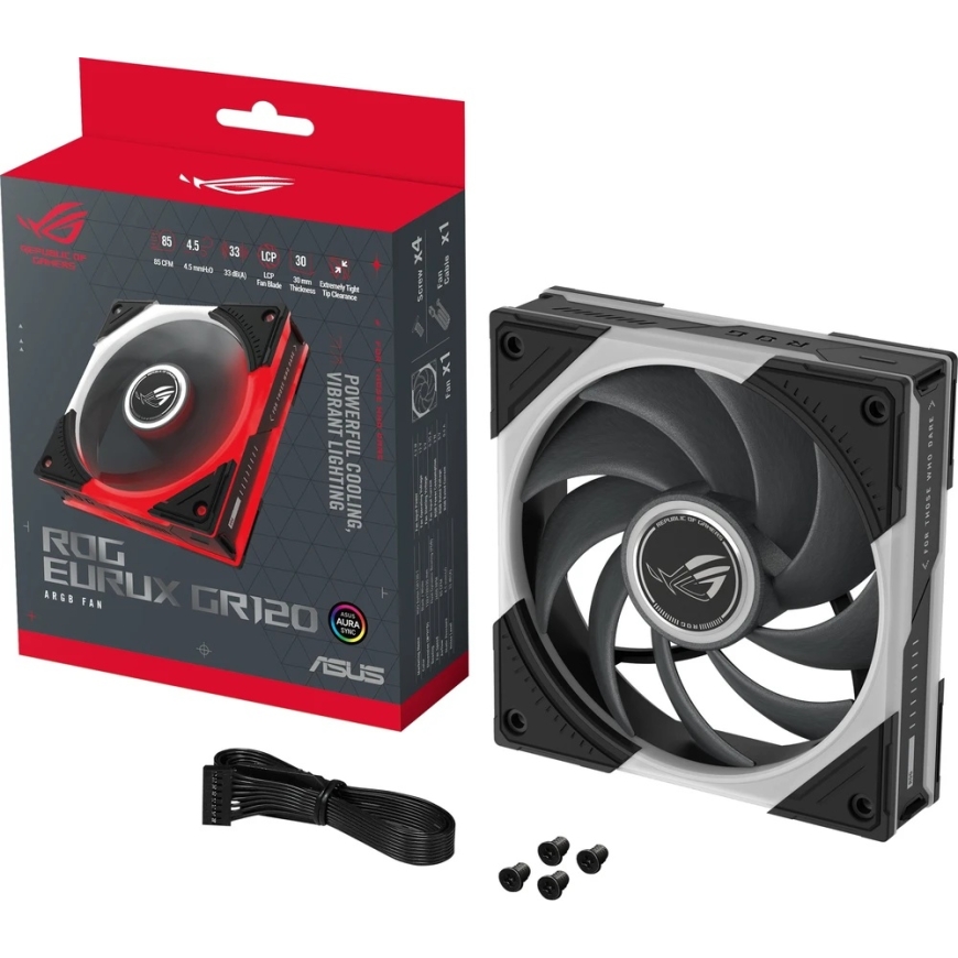 ASUS ROG Eurux GR120 ARGB ventilators vienā iepakojumā, ventilators, 12 cm, melns – 3