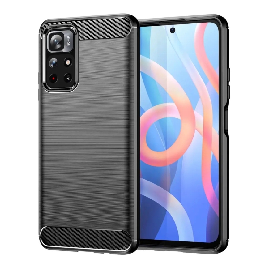 Carbon Case Flexible Cover Sleeve for Xiaomi Redmi Note 11 black – 2