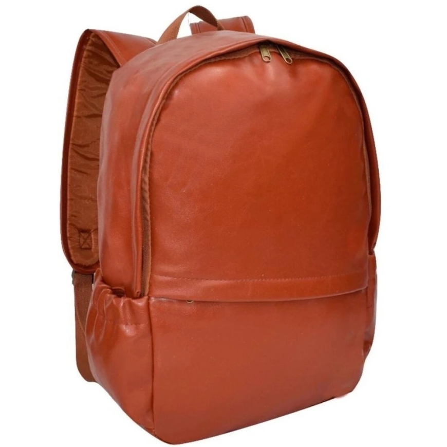 Brown eco-leather backpack, SEMI LINE
