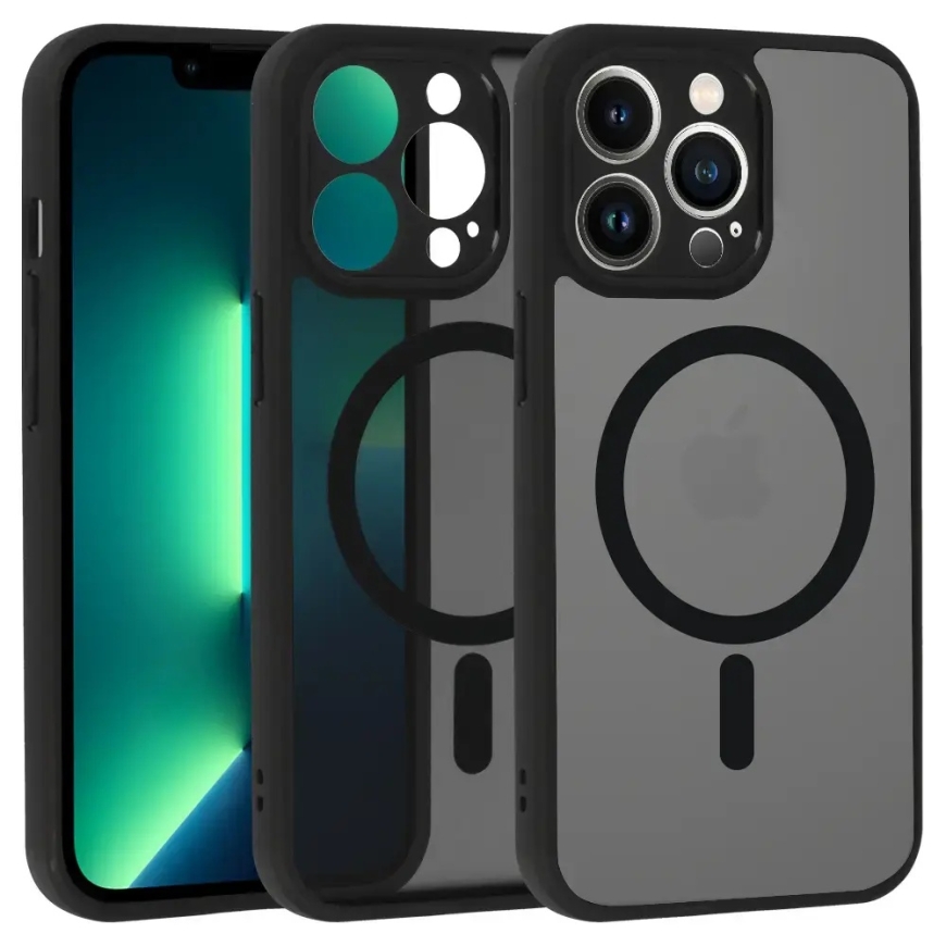 Full Matte Mag telefono dėklas su MagSafe palaikymu iPhone 13 Pro juodas