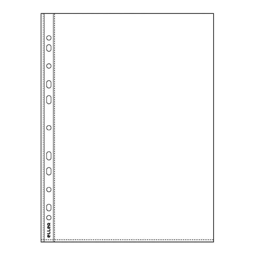 Dokumentų kišenė STANDARD A4, PP, blizgi, 30 μm, 100 vnt./pakuotė