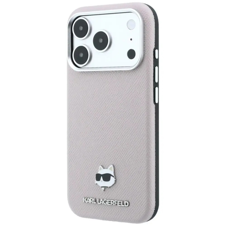 Karl Lagerfeld Grained Choupette Head Metal MagSafe -kuoret iPhone 17 Pro Max / 18 Pro Max - Vaaleanpunainen – 2