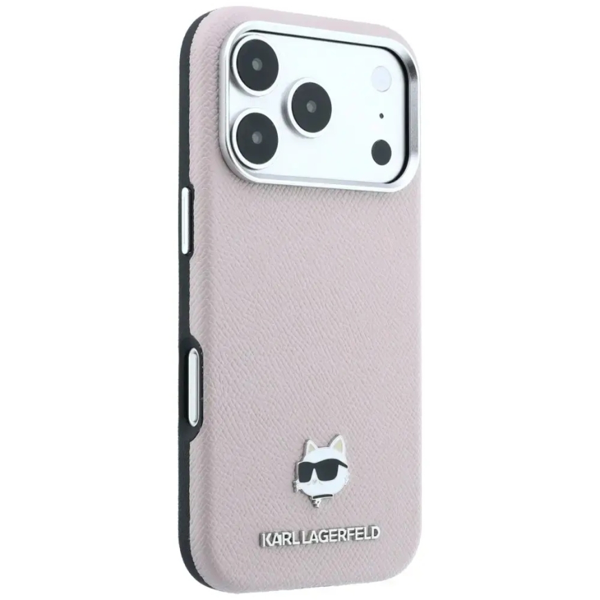 Karl Lagerfeld Grained Choupette Head Metal MagSafe korpus iPhone 17 Pro Max / 18 Pro Max - Roosa – 4