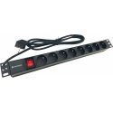Conexpro 19" sadales panelis 8x 230V FR, 16A, 1.4m, melns Conexpro 19" sadales panelis 8x 230V FR, 16A, 1.4m, melns