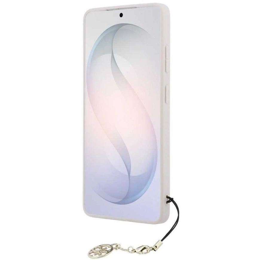 Guess 4G Classic Logo Charm MagSafe -kotelo Samsung Galaxy S26 Ultra vaaleanpunaisena – 4