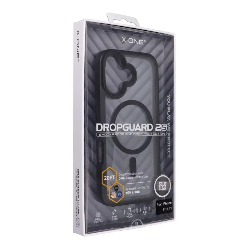 X-ONE Dropguard 2S saderīgs ar MagSafe iPhone 17 melns caurspīdīgs – 2