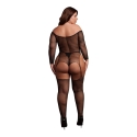 Shots Shimmering Off The Shoulder Bodystocking - Plus Size - Black/Gold Glitter Shots Shimmering Off The Shoulder Bodystocking - Plus Size - Black/Gold Glitter