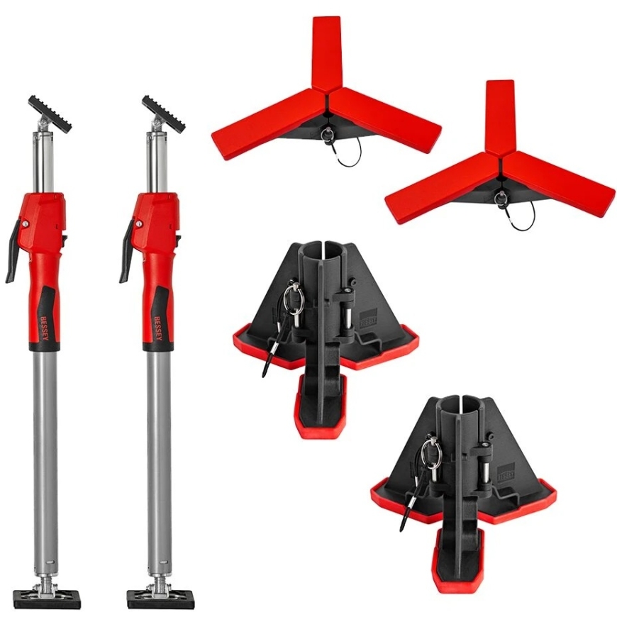 2 kattokannattimen ja kiinnityskannan setti imukahvalla 400–550 mm + kiinnitysosat, BESSEY [STE55-SET]