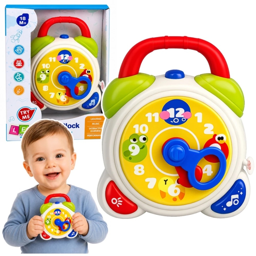 Lean Toys Interaktyvus mokomasis žadintuvas daugiaspalvis – 2