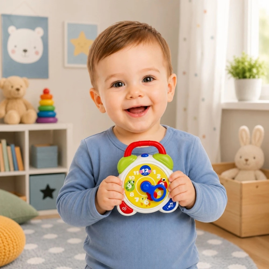 Lean Toys Interaktyvus mokomasis žadintuvas daugiaspalvis – 5