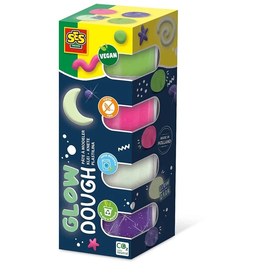 SES Creative - Taikina - Kimalteleva muovailumassa 4x90g - (S00516) – 2