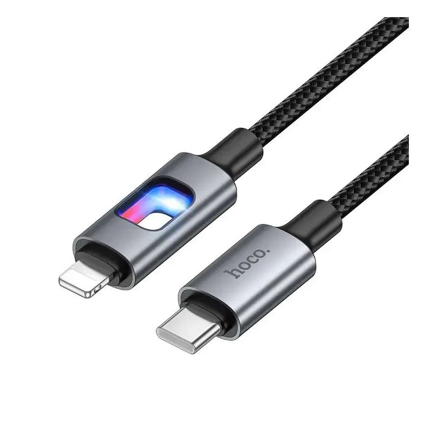 Hoco U144 провод для передачи данных и зарядки | USB-C на Lightning | PD | 27W | с LED дисплеем | 1.2m | чёрный