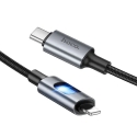 Hoco U144 andmeedastus- ja laadimiskaabel | USB-C kuni Lightning | PD | 27W | LED ekraaniga | 1.2m | must Hoco U144 andmeedastus- ja laadimiskaabel | USB-C kuni Lightning | PD | 27W | LED ekraaniga | 1.2m | must