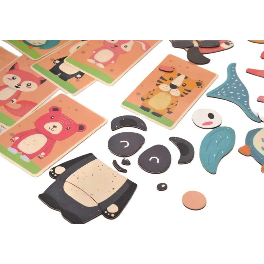 Extralink Kids, магнитные пазлы для детей, книга, пазл, 68 шт. Животные – 2