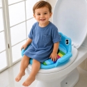 Lean Toys Lasten WC-istuimen insertti pehmeällä istuimella ja kahvoilla, sininen, 38 x 35 cm