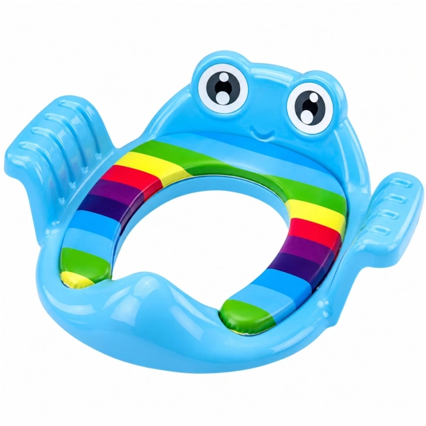 Lean Toys Kids' Toilet Seat Insert with Soft Cushion and Handles, Blue, 38 x 35 cm – 4