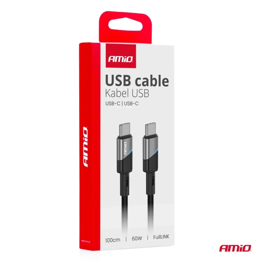 AMiO AMIO-03926 провод для передачи данных и зарядки | USB-C на USB-C | 60W | 1m – 4