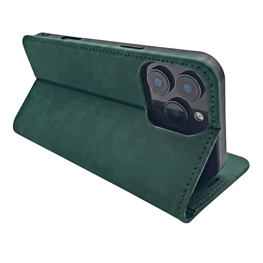 Smart Suede knyginio tipo telefono dėklas Samsung Galaxy A16 5G (A166) žalias – 4