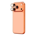AmazingThing AR safyro kameros objektyvo stiklas iPhone 17 Pro / Pro Max - su oranžine rėmeliu