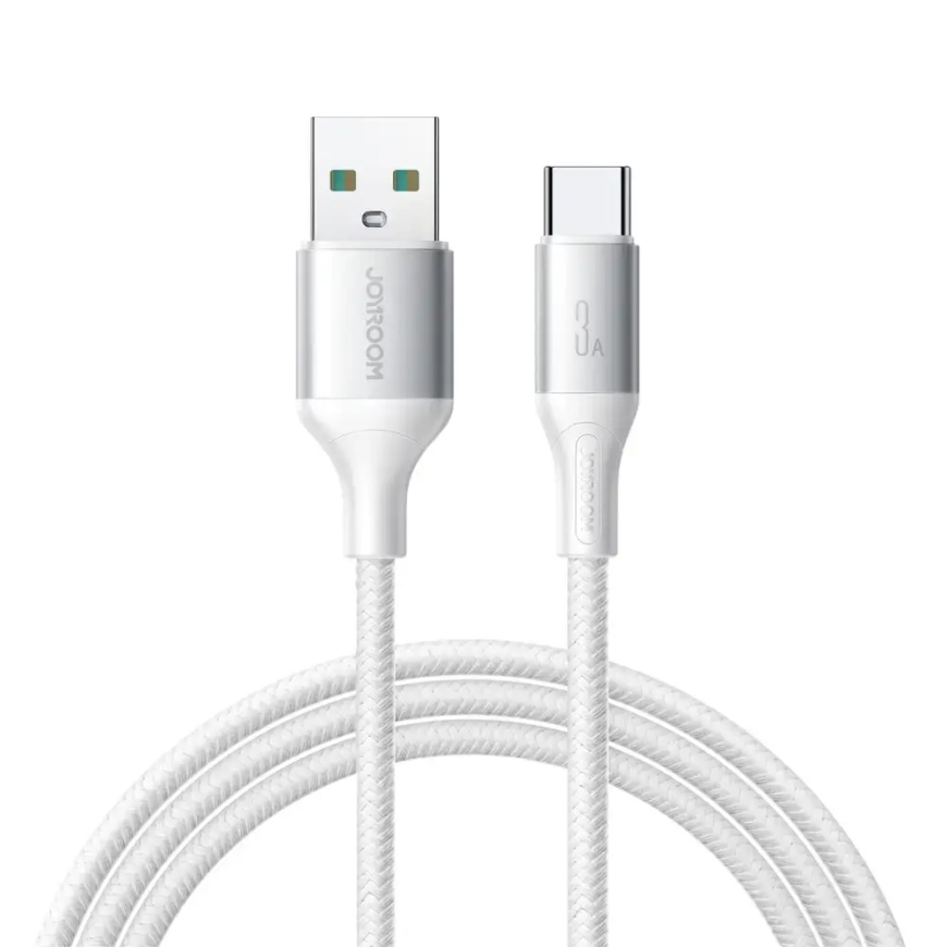 Joyroom S-A28 Flash Series duomenų perdavimo ir įkrovimo laidas | USB-A į USB-C | 15W | 2m | baltas