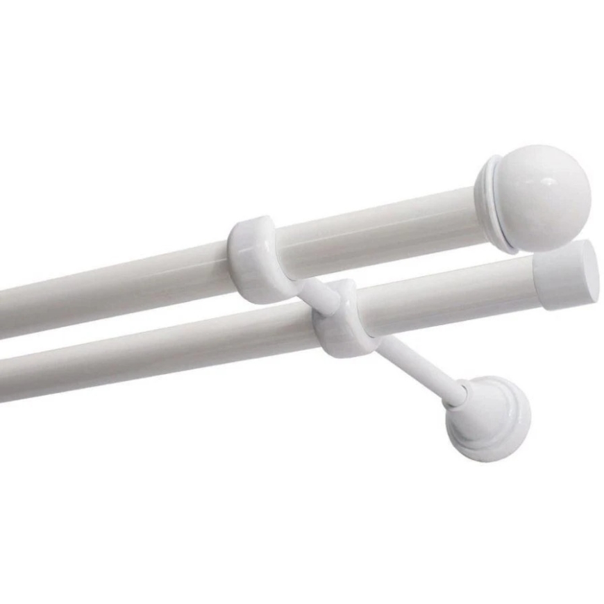 Decastyl Kaksinkertainen Verhotanko FI 19 mm Valkoinen 160 cm Renkailla MAX KOWALSKI