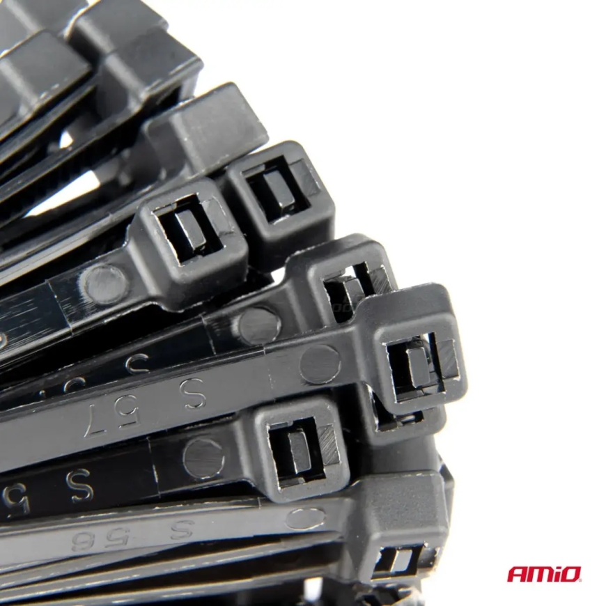 Plastic cable ties black long set 60 pcs. AMIO-04315 – 4