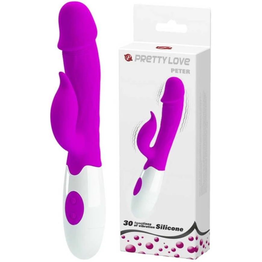 Kahe stimuleerimise vibraator Pretty Love Peter, 10 cm – 2